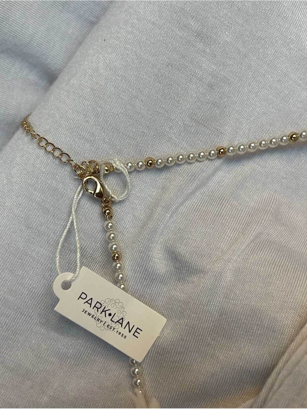 Park Lane Gold and White Pearl Floral Crystal Pendant Necklace - Picture 3 of 5